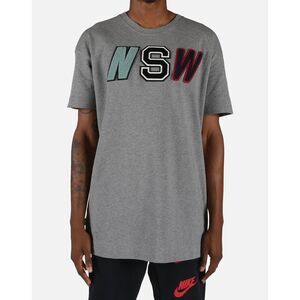 The Nike Tee "NSW" Letterman Letters Grey Short Sleeves Heavy Weight Large